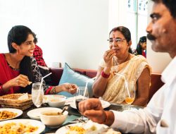 family-having-indian-food